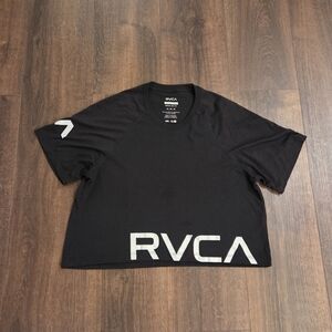 RVCA Black and White Logo Crop Top